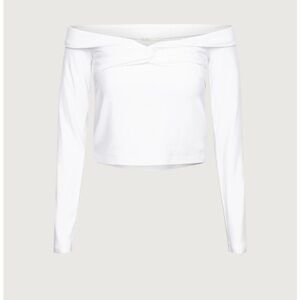 OAK + FORT White Off-Shoulder Long Sleeve Top